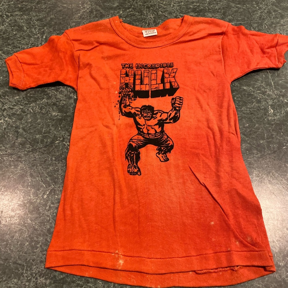 Vintage Incredible Hulk Orange & Black Tee Medium